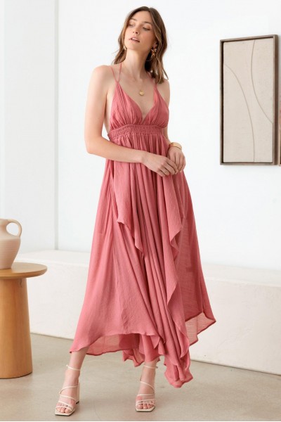 Tassel Fringe Strap Cutout Maxi Dress