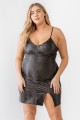 Plus Size Snake Vegan Leather Sleeveless Mini Dress